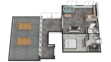Pronájem luxusního bytu 2+kk s terasou (83,8 m²), Vojkovice, okres Mělník