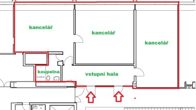Pronájem tří kanceláří 114 m2 ulice Sokolovská, Praha 9